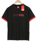 DIESEL Amtee-Crossoon-Wt15 M Men T-Shirt Black 55DSL Sport Jersey Short Sleeve