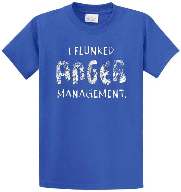 ANGER MANAGEMENT Cotton Printed Tee Shirt Regular and Big and Tall Sizes