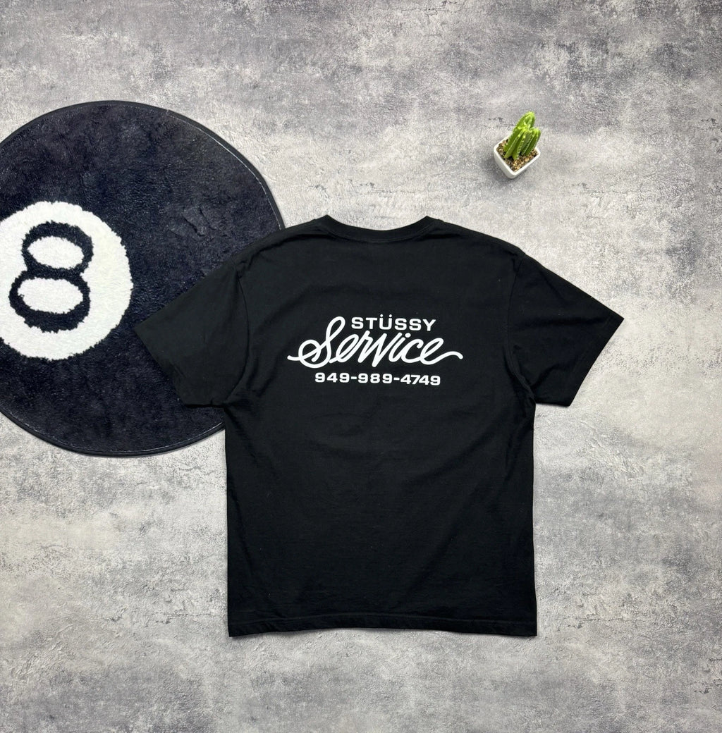 Stüssy Service Script Logo T-Shirt - Old Stock Style Graphic