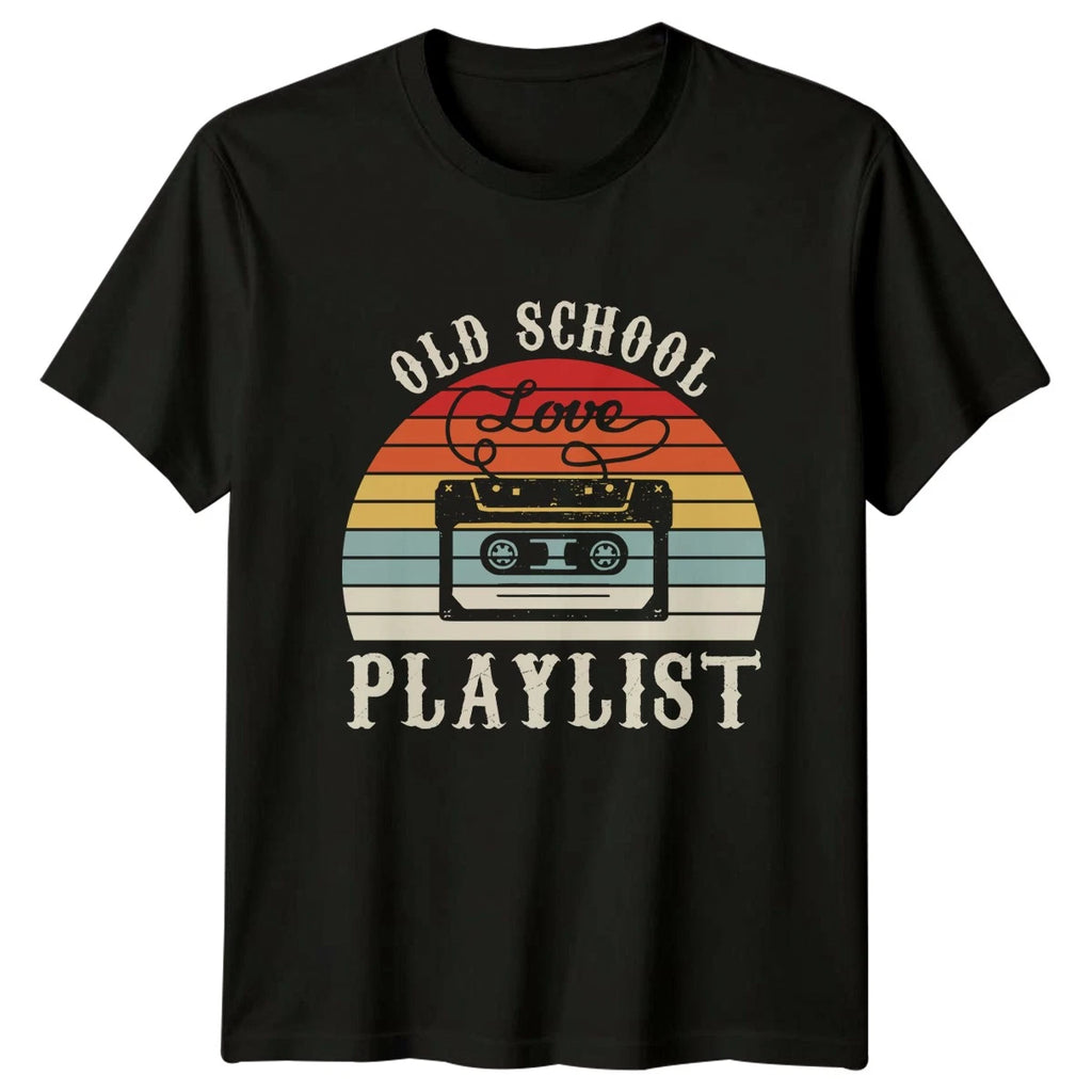 Old School Love Playlist T-Shirt Cassette Tape Music Gift For Him And Her