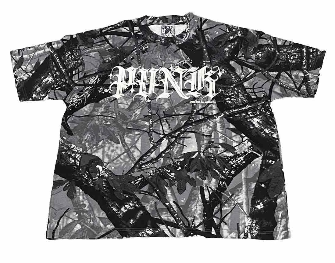 PUNK ® Letras Los Angeles TOUR 100% Cotton Tough Sleeve Camouflage Y2K sz XL