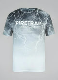 NEW FIRETRAP MENS GREY BLACK WHITE   T-SHIRT TEE TOP SIZE LARGE