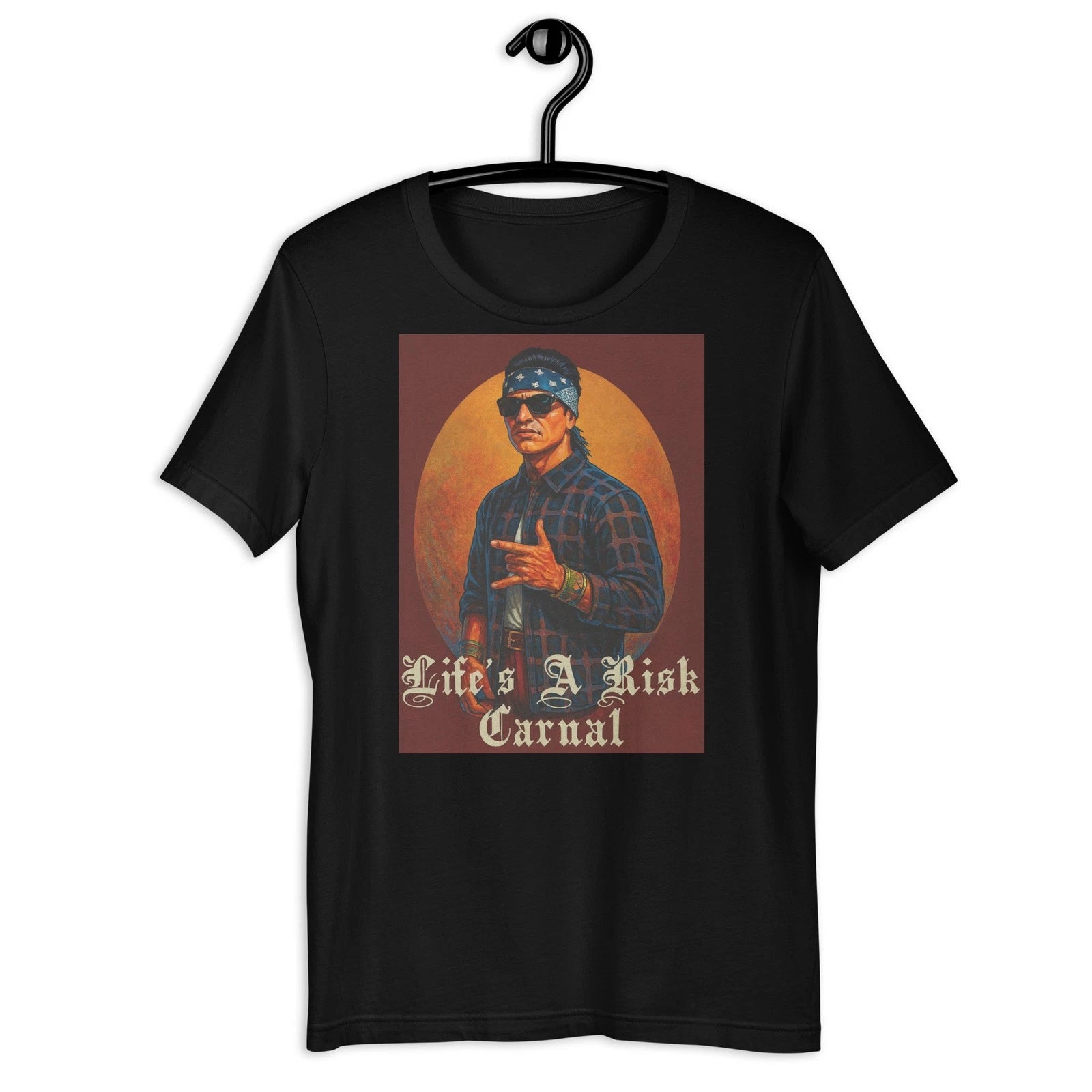 Life’s A Risk Carnal Chicano T-Shirt Lowrider Streetwear Graphic Tee
