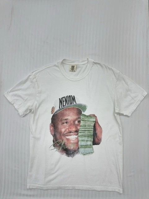 Neniom Men's White Oversized Graphic T-Shirt Size L