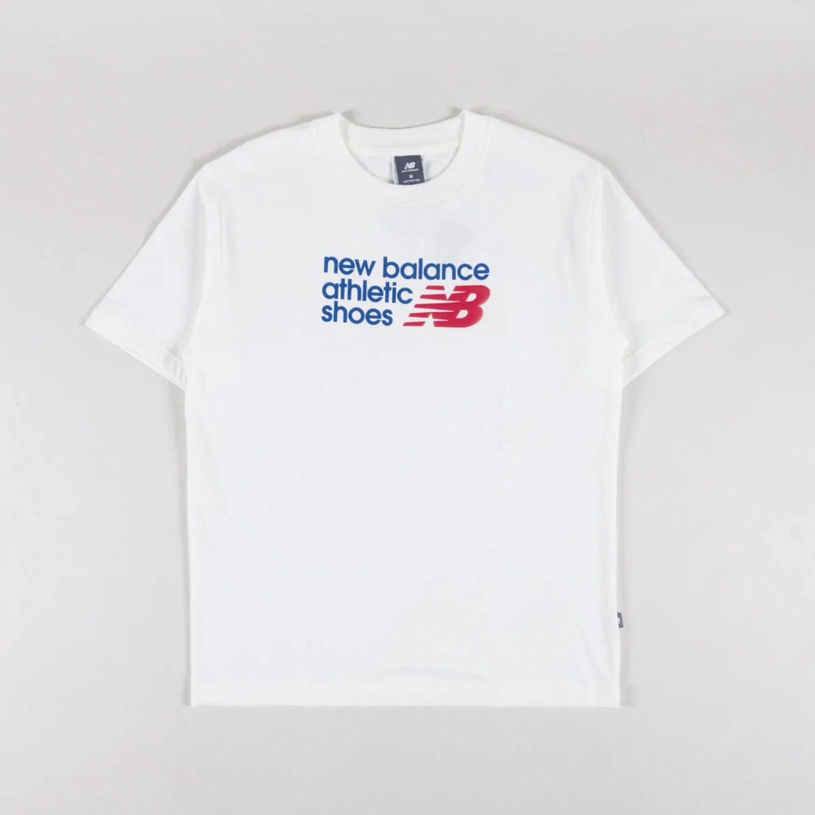 New Balance White Athletics Premium Relaxed Chest Logo T-Shirt - Medium RRP £35