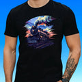 Mens Locomotive Motif Cotton T-Shirt Size XS to 5XL