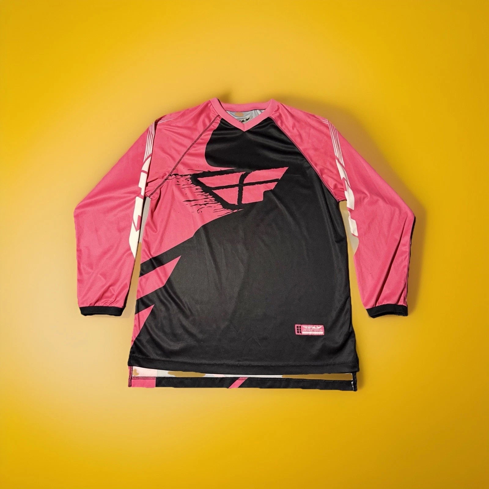 Fly Racing Motocross Jersey Pink Black Adult Medium MTB BMX Street Fashion Shirt