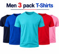 3 Pack Men's T Shirts 100% Cotton Soft Plain Tee Shirt Summer Sale Top Plain Tee