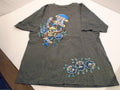 Men's T-shirt Sz L Rock and Roll Lives Graphics Original Grey Star Skulls Y2K