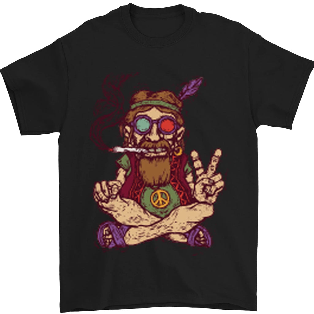 Stoned Hippy Spliff Weed Drugs LSD Acid Mens T-Shirt 100% Cotton
