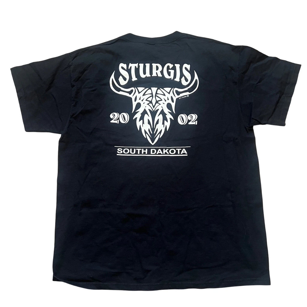 VTG 2002 Sturgis South Dakota Eagle USA Flag T-Shirt Adult XL Black