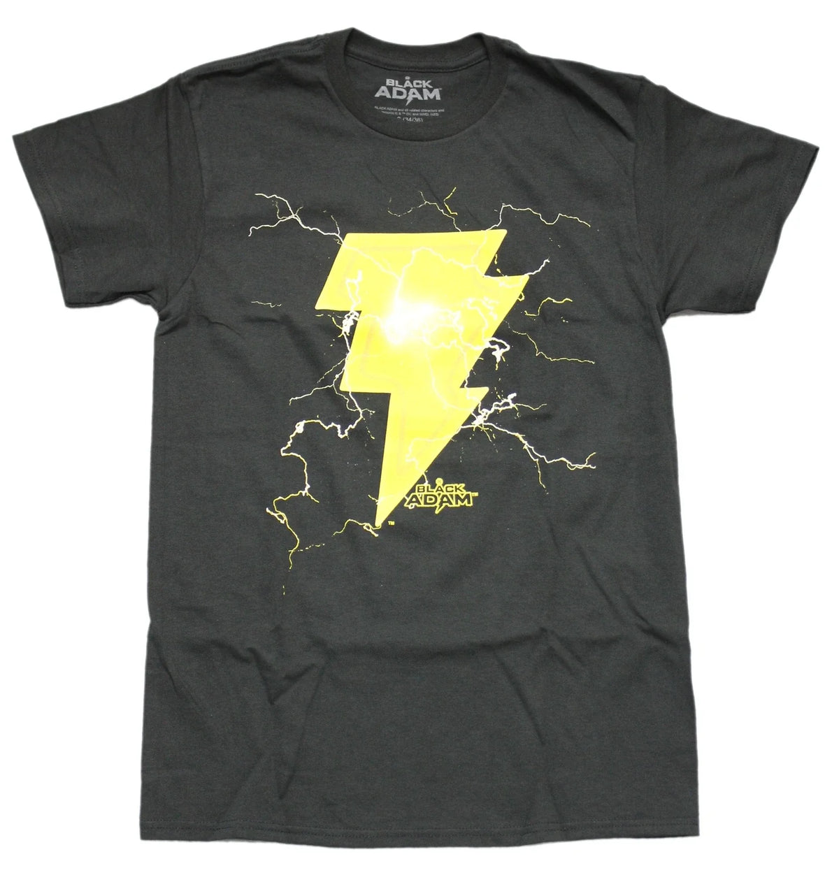 Black Adam New Adult T-Shirt - Electrified Bolt Logo Image