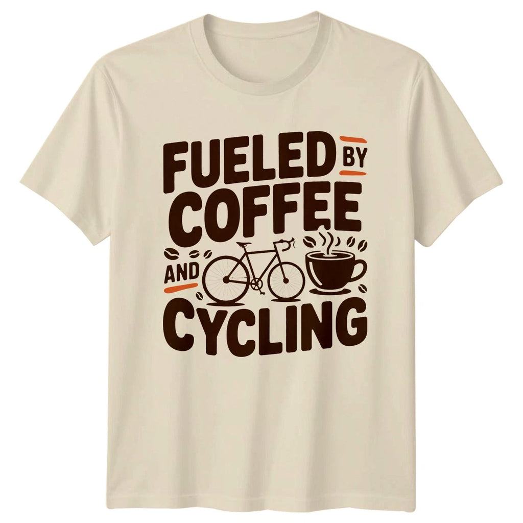 Fueled By Coffee And Cycling T-Shirt Cycling Coffee Gift For Him And Her