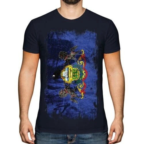 Pennsylvania State Grunge Flag Mens T-Shirt Pennsylvanian T-Shirt