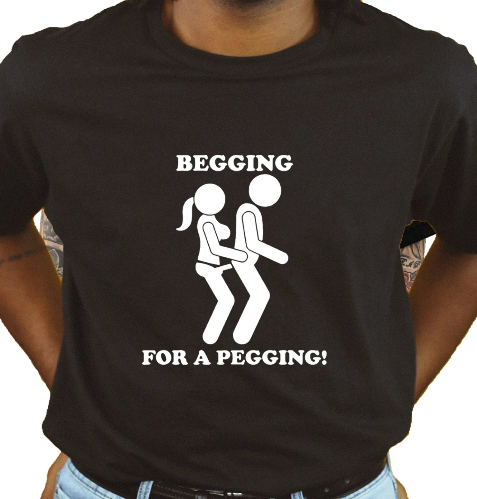 Unisex Slim Fit T-Shirt - Begging For A Pegging Original Summer Crewneck Slim