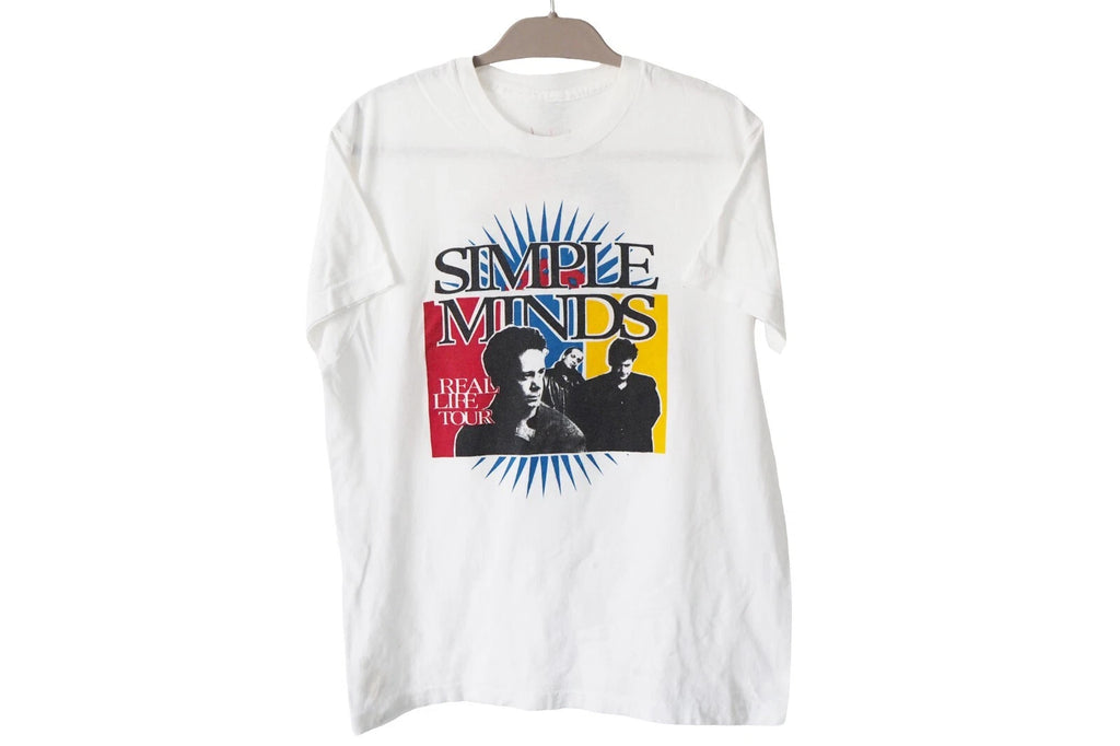 Vintage SIMPLE MINDS Real Life Tour 1991 t-shirt music merch Size M/L 90s