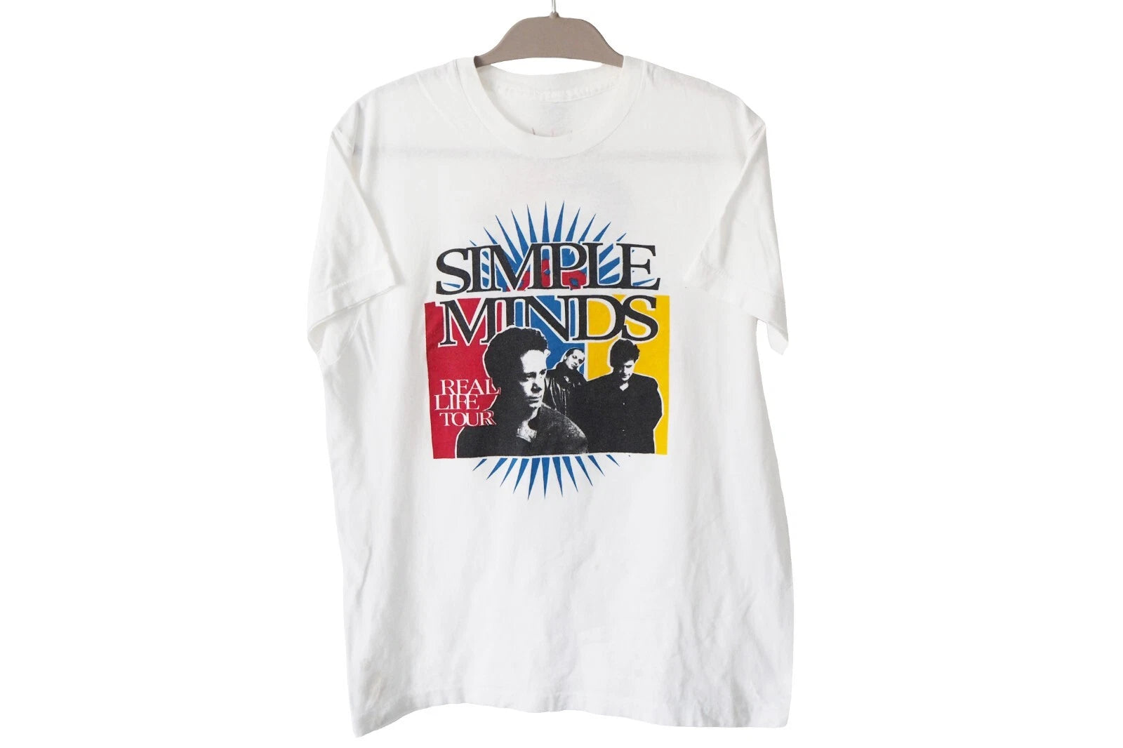 Vintage SIMPLE MINDS Real Life Tour 1991 t-shirt music merch Size M/L 90s
