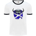 Scotland Flag Skull Scottish Biker Gothic Mens Ringer T-Shirt