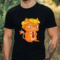 Mens Funny Cat Print Cotton T-Shirt Size XS to 5XL