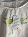 Dragonflies Art To Wear Large Cotton 3/4 Sleeves Art To wear Boho