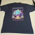 Retro Pixel Art Christmas T-Shirt XL Japanese Text 8-Bit Gaming Tree Tee