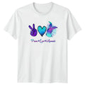 Peace Love Mermaid Womens T-Shirt Mermaidcore Fantasy Ocean