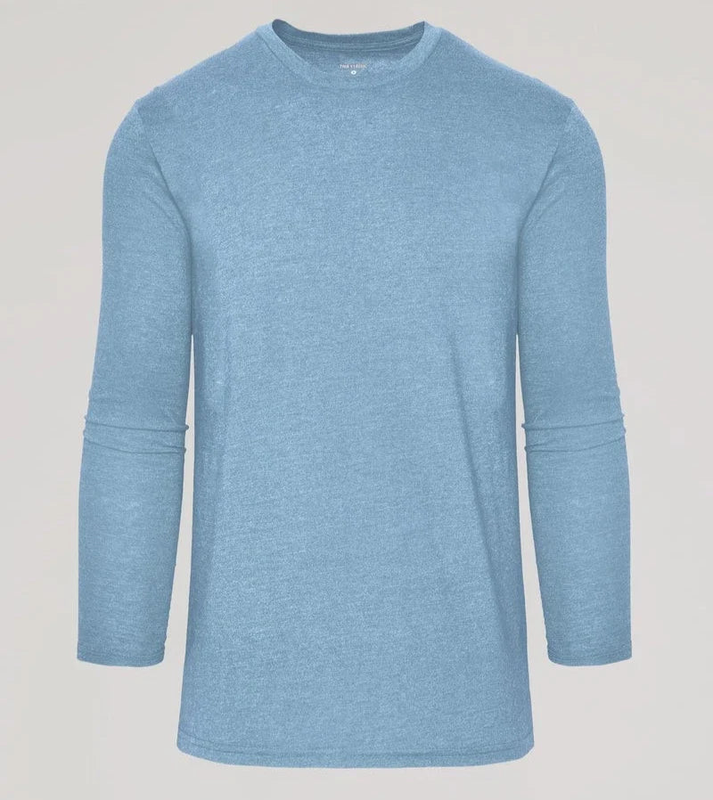 True Classic Classic Dark Heather Crew Neck Long Sleeve T-Shirt New