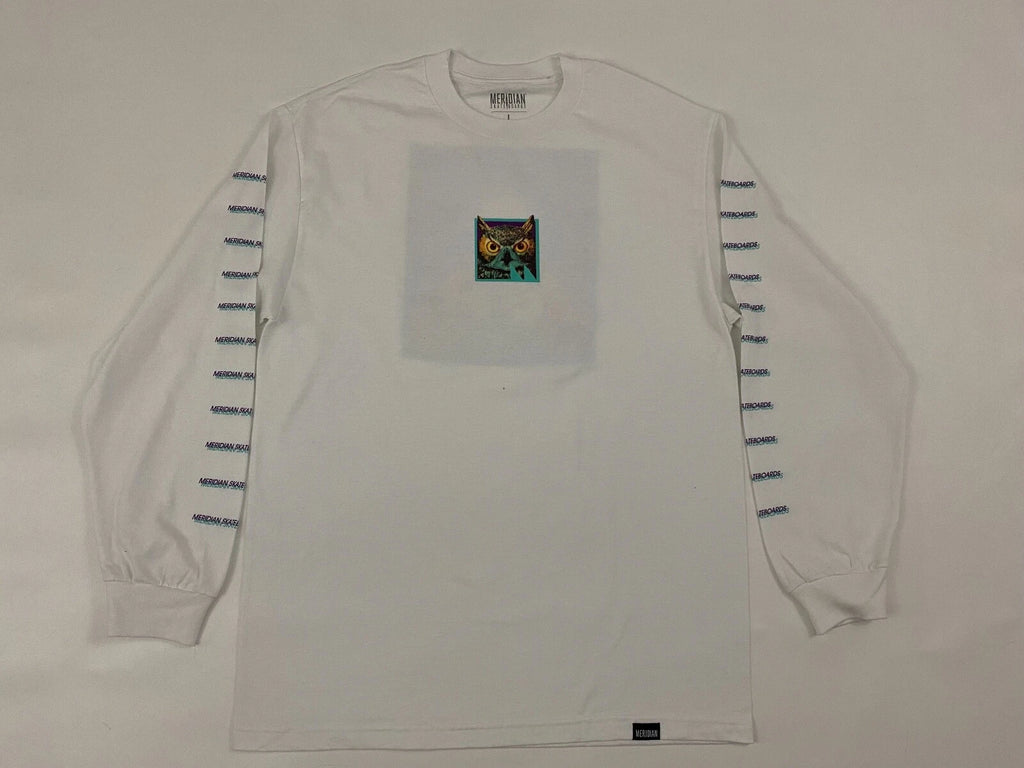 Men's Meridian Skate Boards Graphic White T Shirt Size L