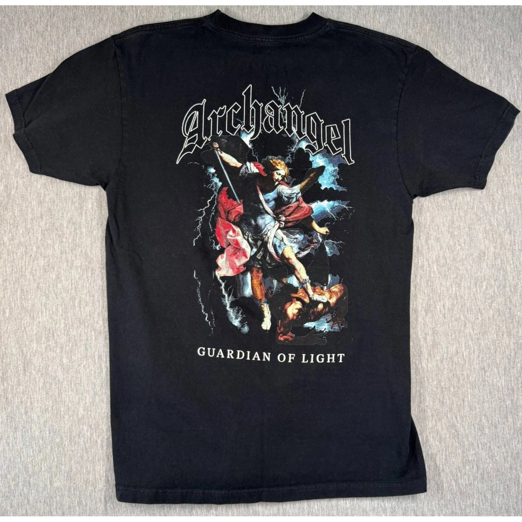 Archangel Guardian Of Light Graphic Tee Black Gothic Metal Shirt Medium