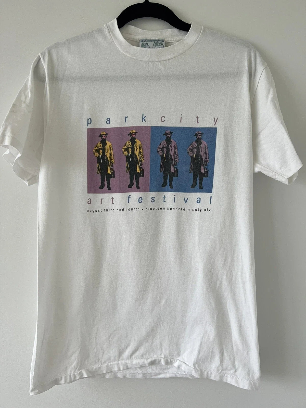 VINTAGE 90s Park City Art Festival 1996 T-Shirt - White / Medium - Utah Pop Art