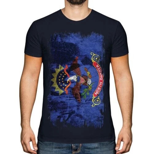 North Dakota State Grunge Flag Mens T-Shirt T-Shirt