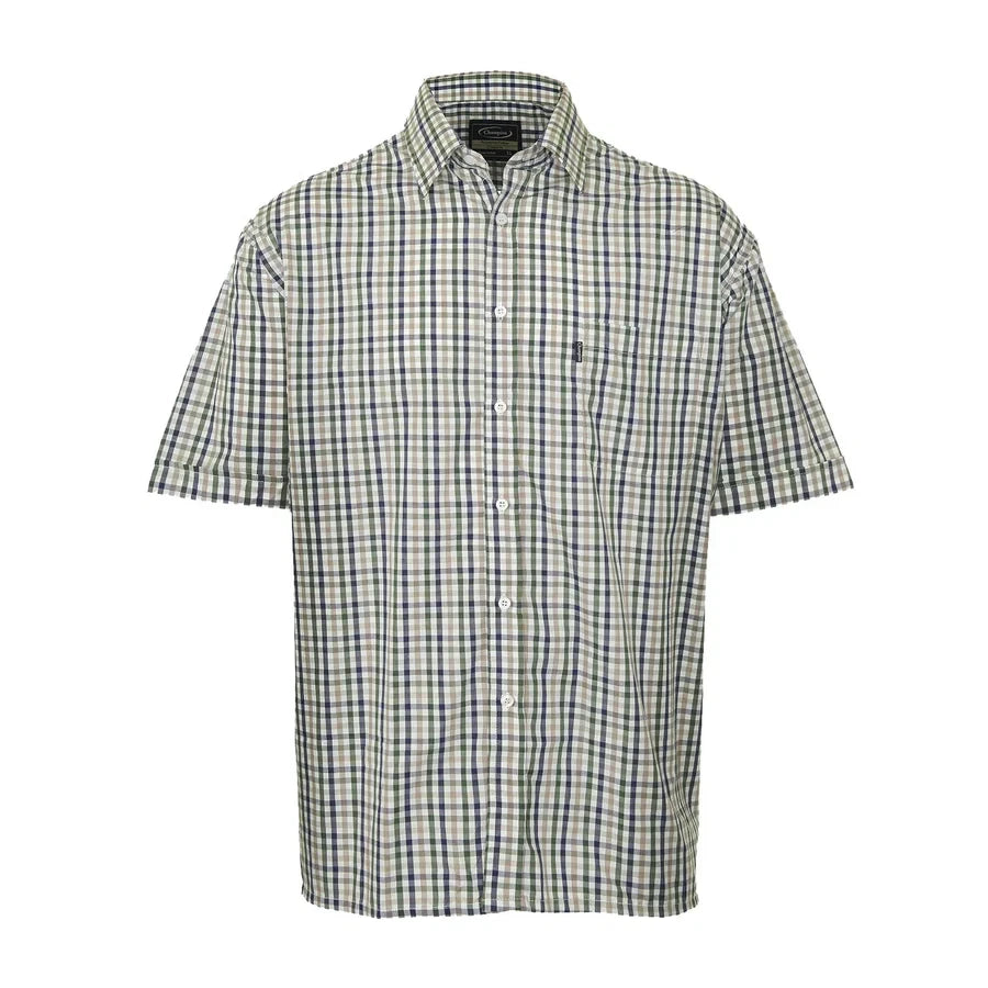 Champion Mens Doncastor Country Casual Short Sleeve Shirt - GreenCheck