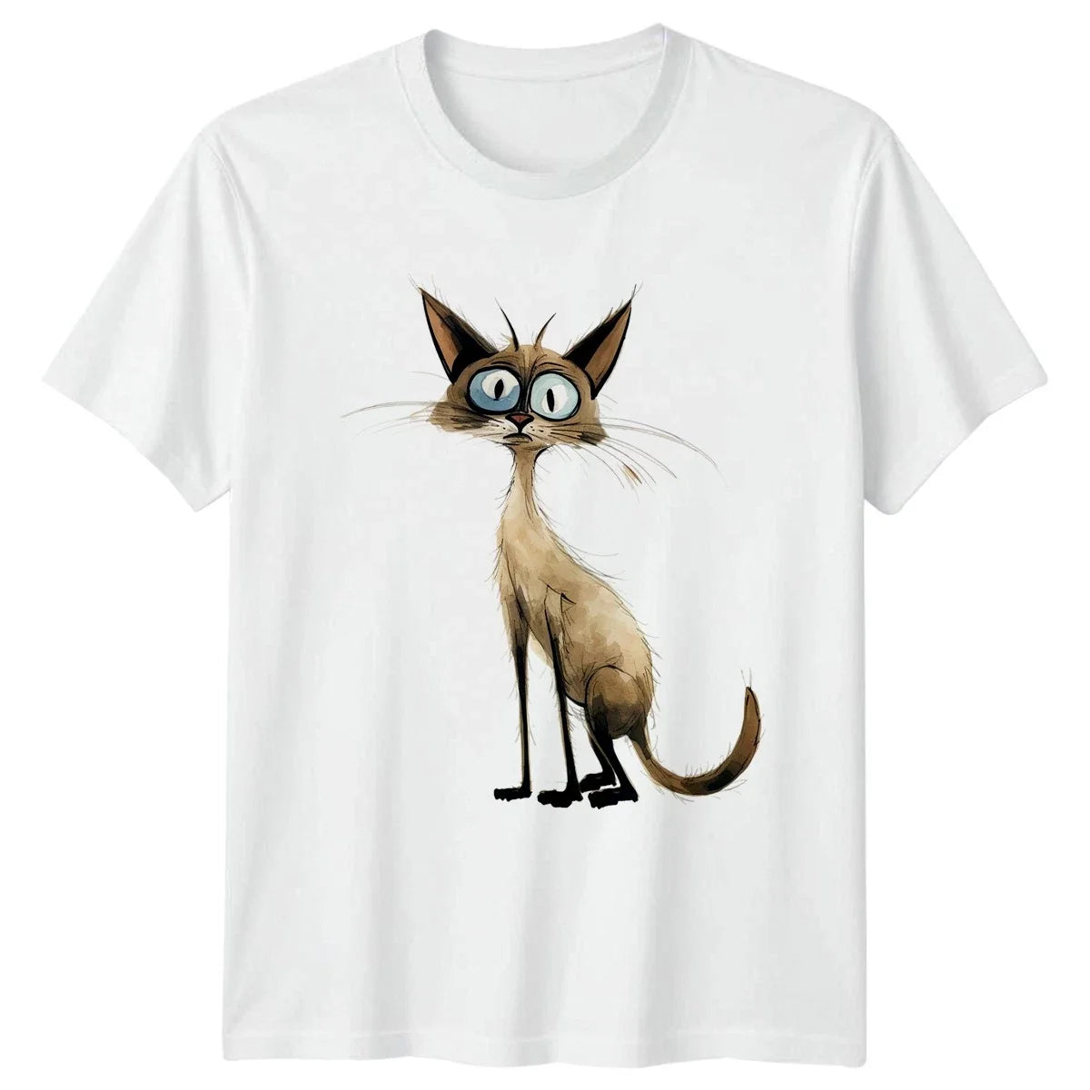 Wide Eyed Siamese Cat T-Shirt Siamese Cats Birthday Gift For Him And Her