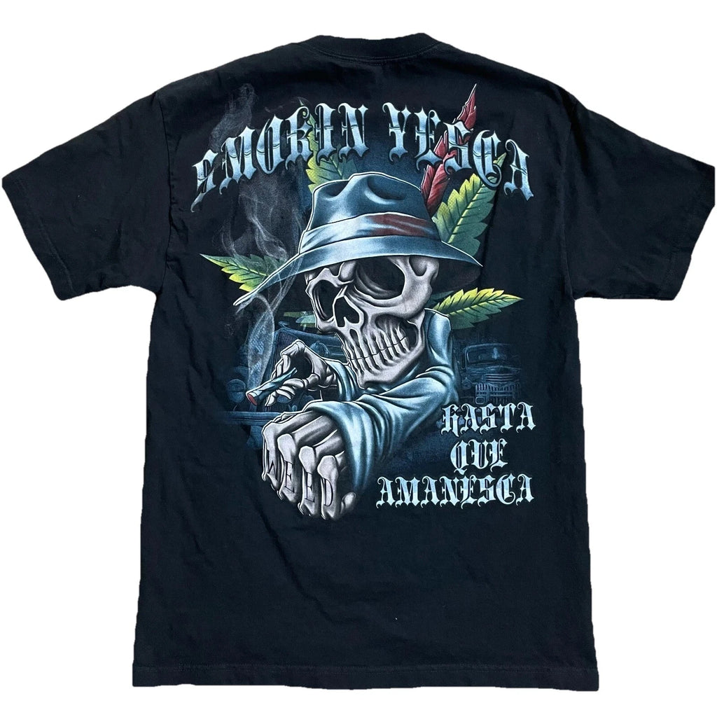 Vintage Alstyle Smokin Yessa Skull Tee Mens L Punk Grunge Goth Biker Heavy Metal