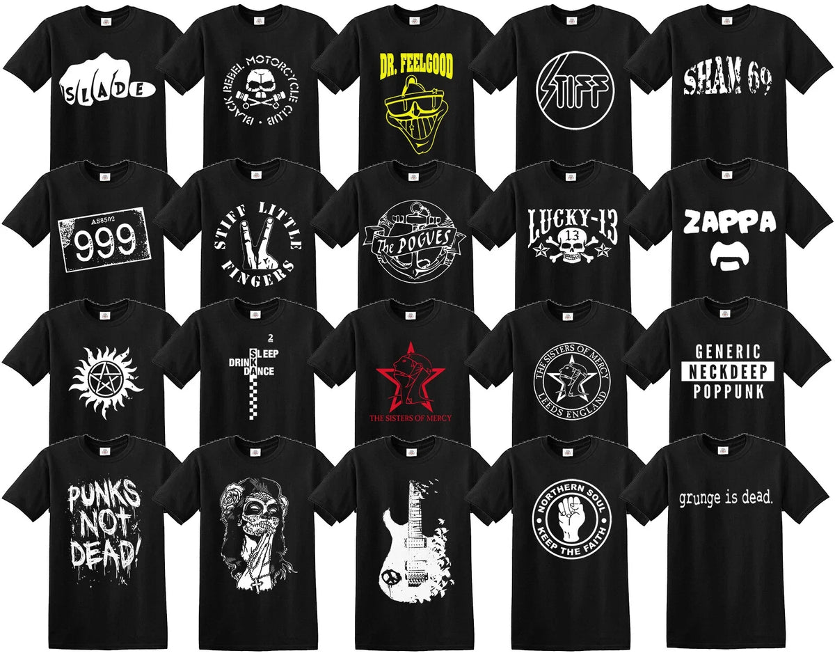 PUNK SKULL Biker Glam Rock Band Irish Punk Stiff Rock SHAM  T-shirt Tshirt Top