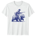 Bear Riding Hunter Wild West Style Mens T-Shirt Cowboy Hunter Fathers Day Gift