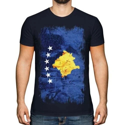 Kosovo Grunge Flagge Herren T-Shirt Kosovarisch ?????? Fußball