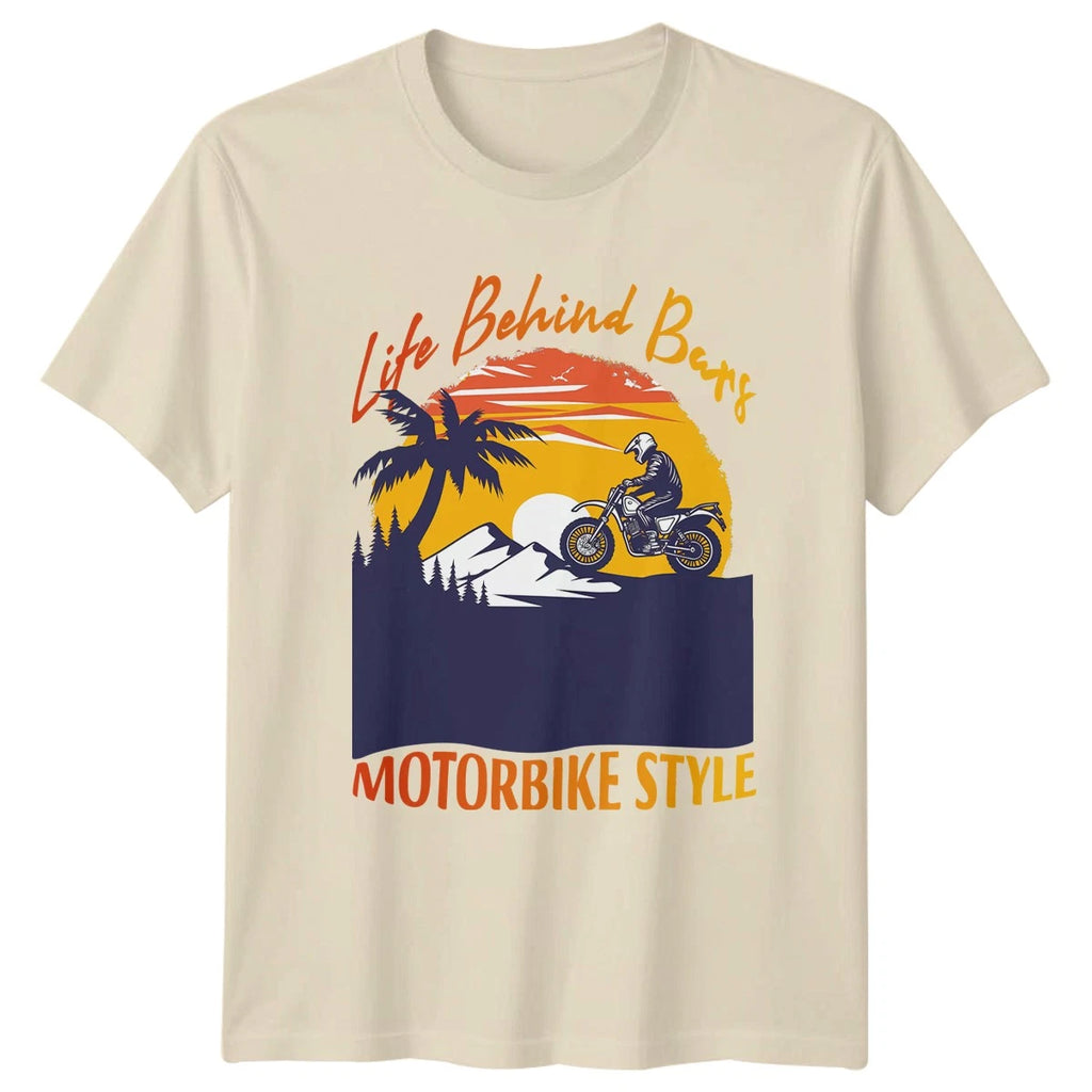Life Behind Bars Motorbike Style T-Shirt Dirt Bike Riding Motorcycling