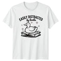 Easily Distracted By Books T-Shirt Book Lover Reading Gift For Him And