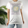 Radiate Positivity Vintage Graphic Tee White Cotton Boho Casual T-Shirt / Small