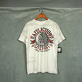 Vintage Y2K Affliction t shirt Mens Size Large White Indian Skull Grunge Biker