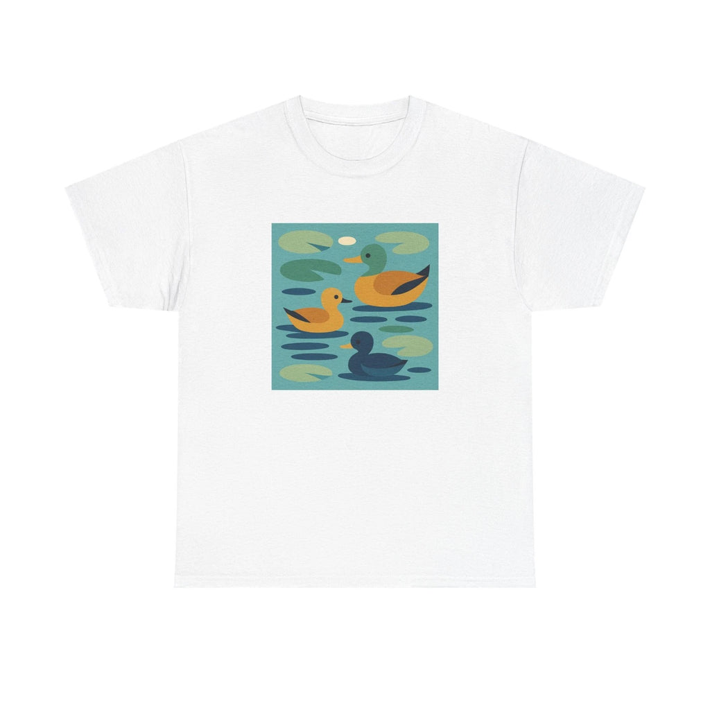 Unisex Adult T Shirt Mid Century Modern Abstract Ducks Pond