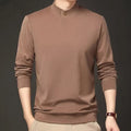 Men Long Sleeve Tee Stand Collar Top Long Sleeves Stand-up Collar Sweatshirt Top