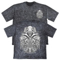 Horned Skeleton Demon Mens Carbon Grey Heavyweight 240gsm Vintage T-Shirt