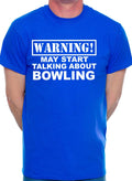 Warning May Talk About Bowling Crown Green Ten Pin Funny Mens T-Shirt