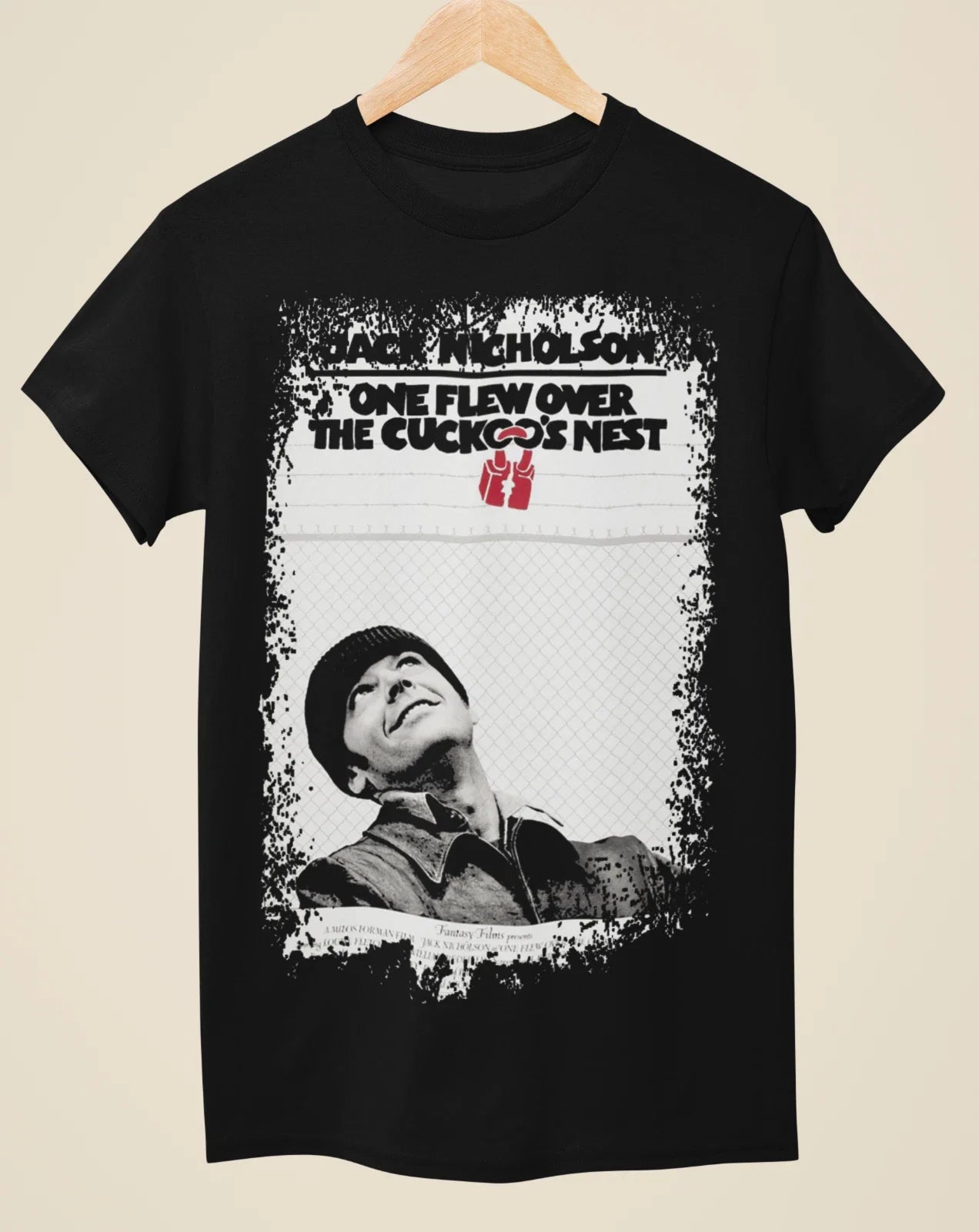 One Flew Over the Cuckoos Nest - Movie Poster Inspired Unisex Black T-Shirt