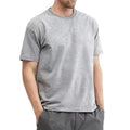 RN-166143 Men's Round Neck Solid Color Casual Simple Classic T-Shirt 3XL Gray