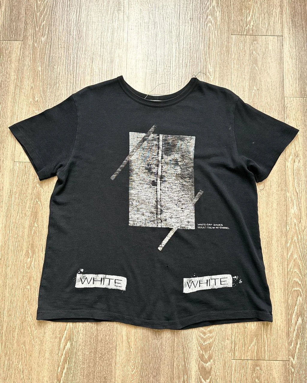 Off White Waves T Shirt Black Men’s S Virgil Abloh Archive Designer 2015