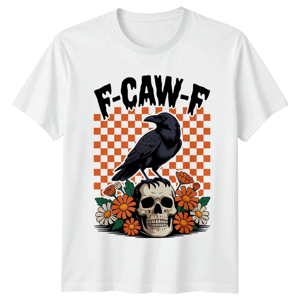 F-Caw-F Raven Skull Gothic Mens T-Shirt Womens Graphic Unisex Tee