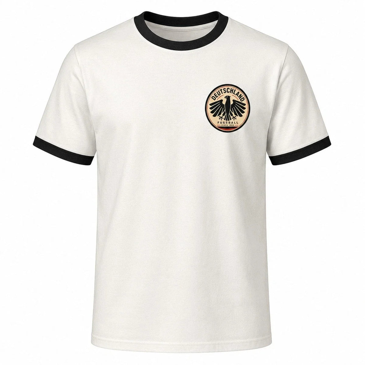 Retro Germany Ringer T-Shirt Unofficial Football Fan Eagle Crest Tee Gif